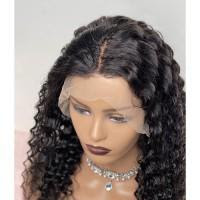 13"x4" Lace Front Deep Curly Wig Human Hair Free Part 150% Density.  16-28 Inch