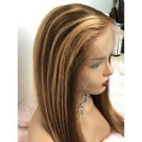 13"x4" Lace Front Straight Wig #4/27 Human Hair Free Part 150% Density.  18-24 I