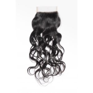 4" x 4" Natural Wavy Free Parted Indian Hair Lace Closure 10-20 Inches