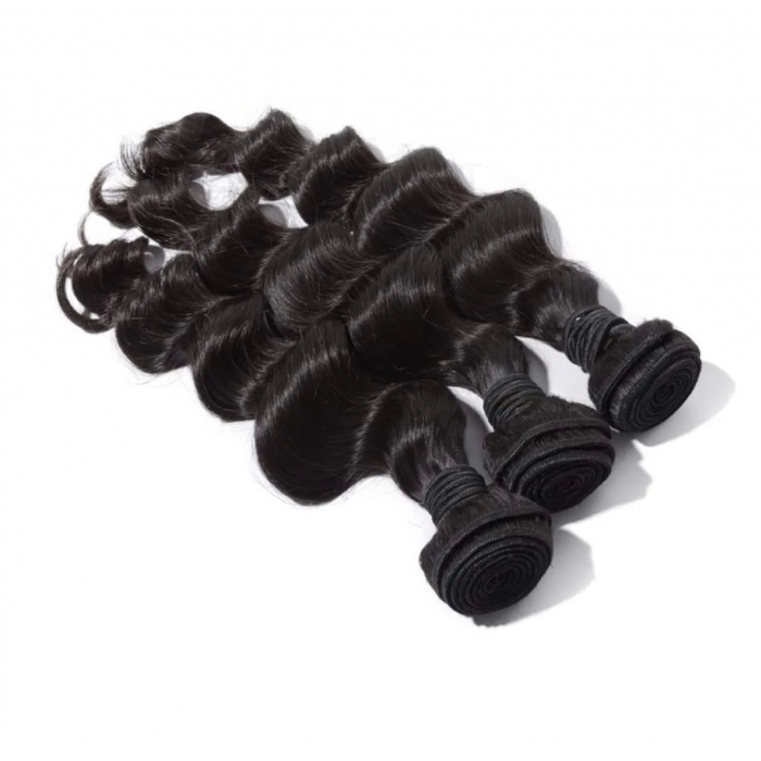 12-26 Inch Loose Deep Virgin Brazilian Hair #1B Natural Black - Image 2