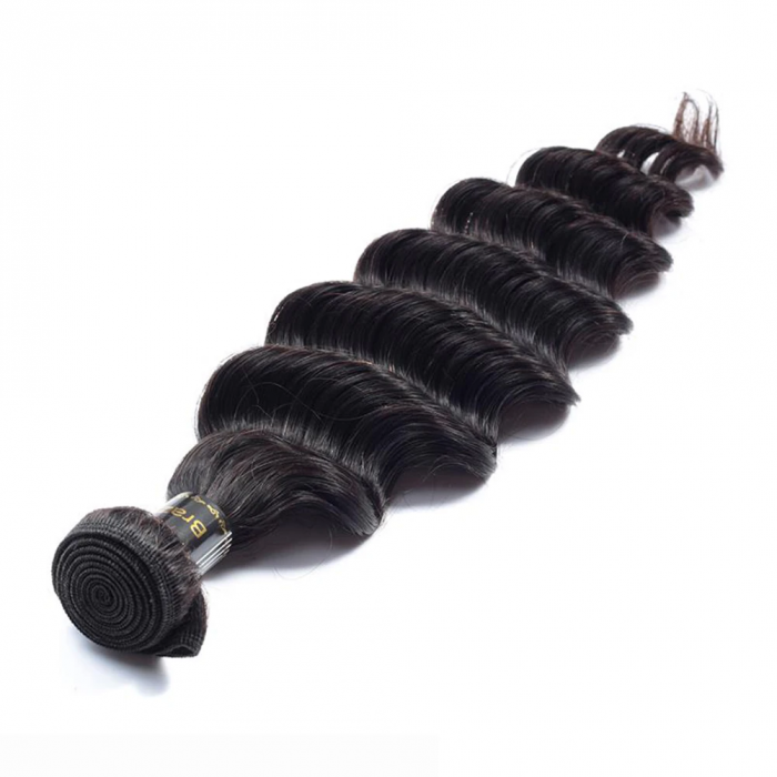 12-26 Inch Loose Deep Virgin Brazilian Hair #1B Natural Black