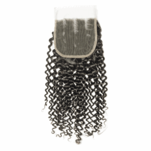 10-20 Inch 4" x 4" Kinky Curly Free Parted Lace Closure #1B Natural Black