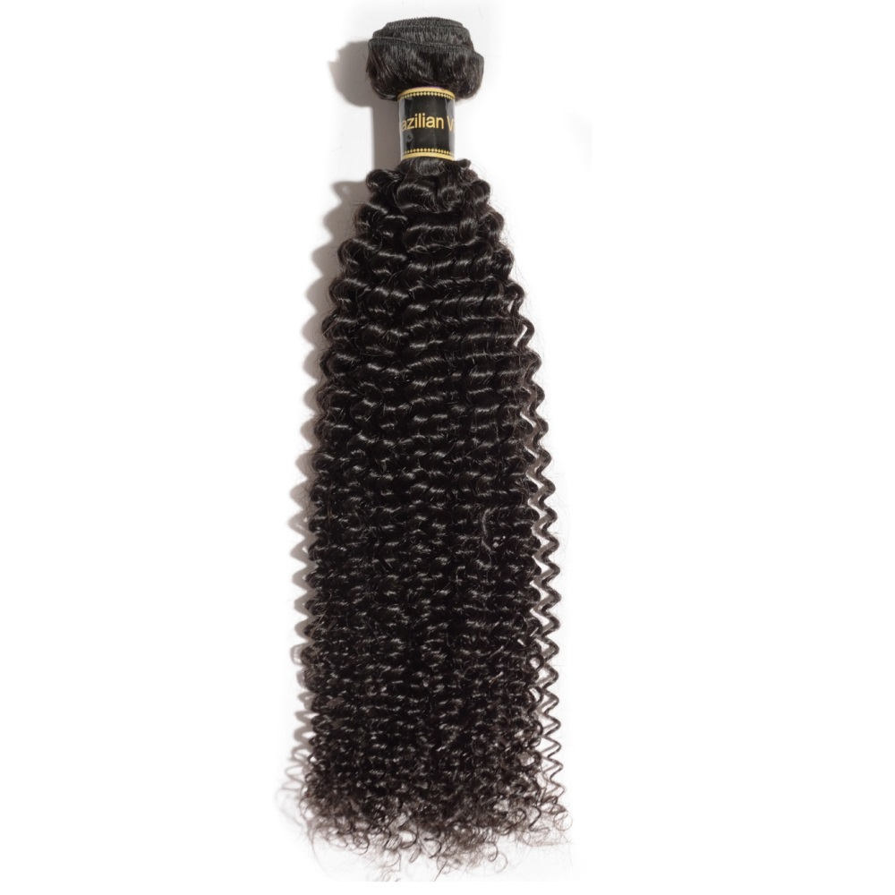 10-30 Inch Kinky Curly Virgin Brazilian Hair #1B Natural Black
